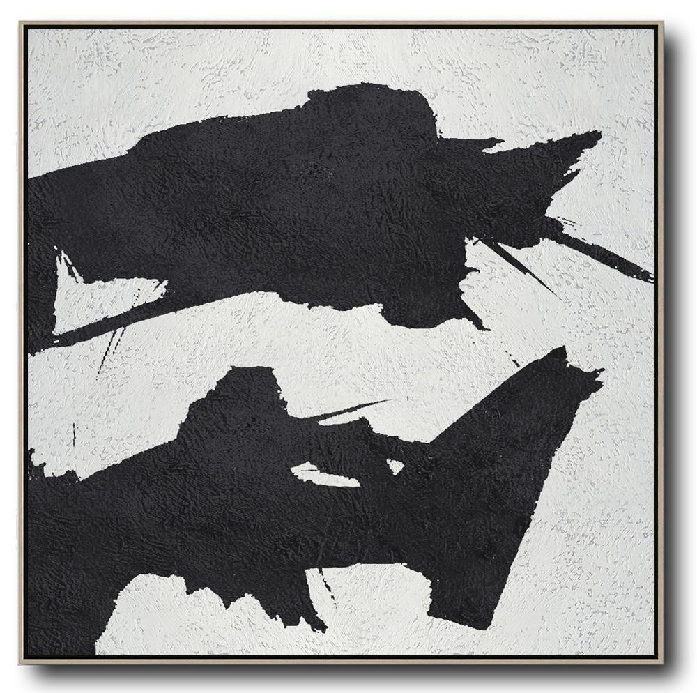 Minimal Black and White Painting #MN44A - Click Image to Close